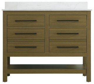 Home Living 42" Single Bathroom Vanity, Chestnut Brown With Backsplash