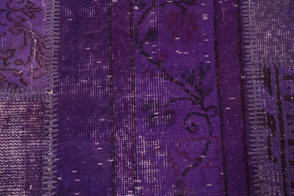 Overdyed Patchwork Oriental Wool Area Rug Hand-tufted Carpet 7x10
