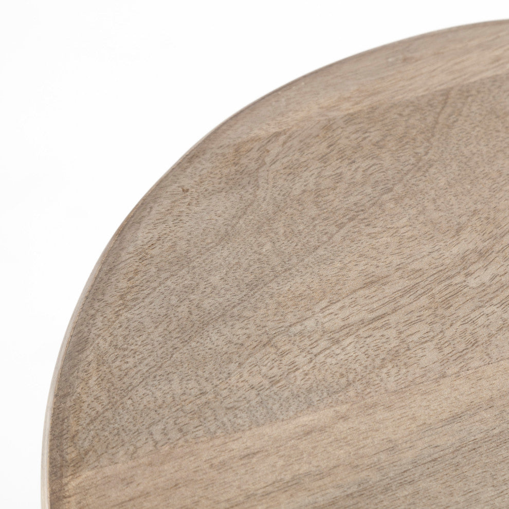 Brahma White Washed Solid Wood Bar Stool