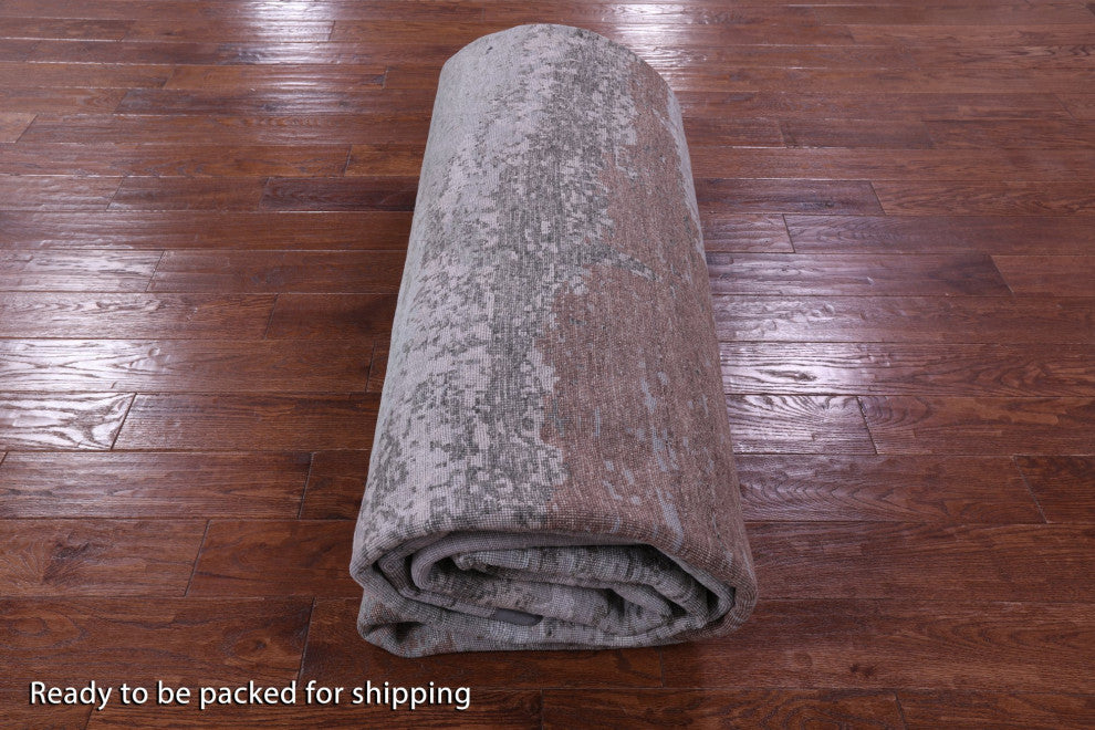 Abstract Wool and Silk Hand-Knotted Rug 10' 0" X 14' 2" Q11814