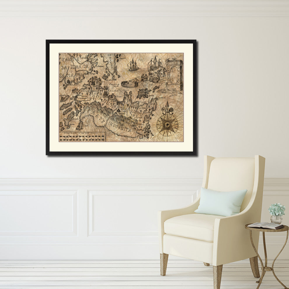 Land Vintage Antique Map Wall Art, 28"x37"