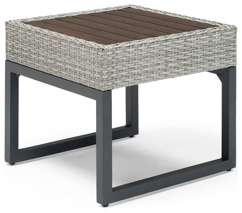 Milo Gray 8 Piece Sunbrella Outdoor Patio Motion Seating Set, Navy