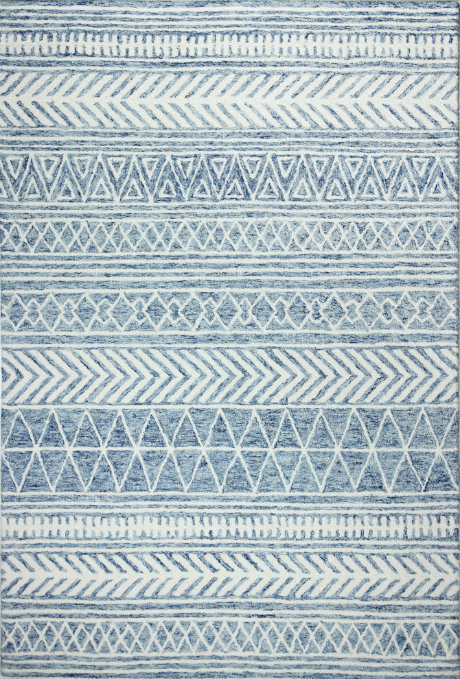 Bashian Nuncio Area Rug, Denim, 5x7.6