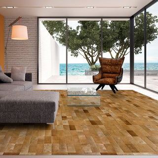 Cowhide Patchwork Rug, Daedalus, Shiitake, 8'x10'