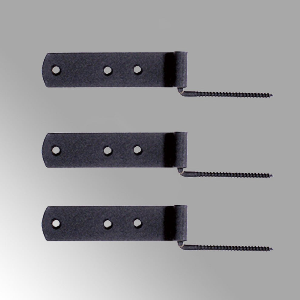Black Shutter Gate Strap Hinge 4" L Galvanized Steel Wrought Iron Pack of 3