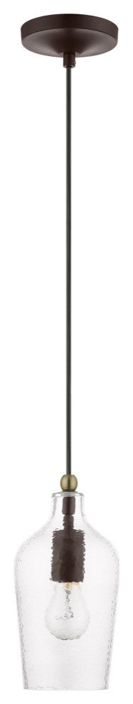 Avery 1 Light Bronze With Antique Brass Accent Mini Pendant