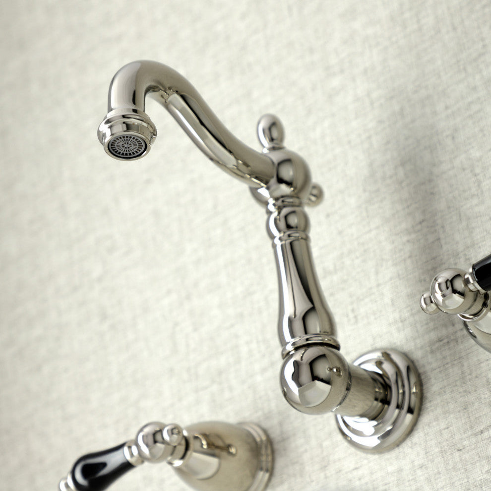Kingston Brass KS1226PKL Two-Handle Wall Mount Bathroom Faucet, Polished Nickel