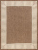 Elgin Transitional Striped Border Gold/Cream Indoor/Outdoor Area Rug, 8'x10'
