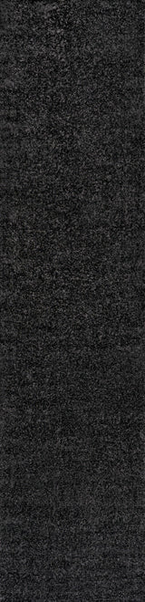 Haze Solid Low-Pile Black 2 ft. x 16 ft. Runner Rug