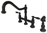 Kingston Brass Kitchen Faucet With Side Sprayer, Matte Black