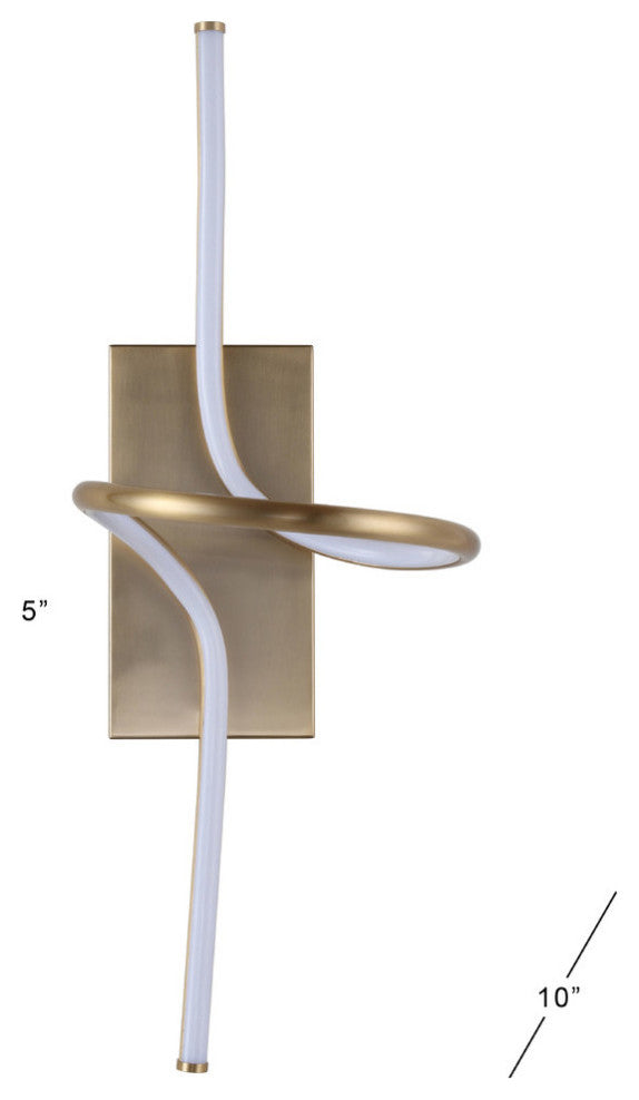 Sketch 9" Minimalist Metal Integrated LED Vanity Light Sconce, Gold
