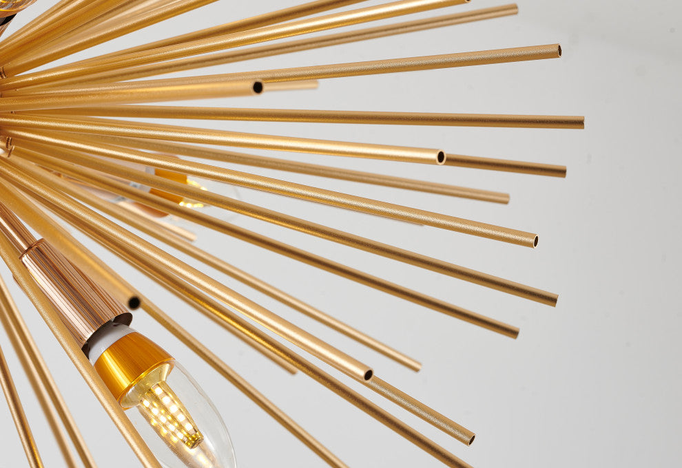 Aluminum Gold Spike Ball Light Fixture