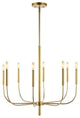 Amoros 27.25" 8-Light Modern Mid-Century Iron LED Chandelier, Gold Painting