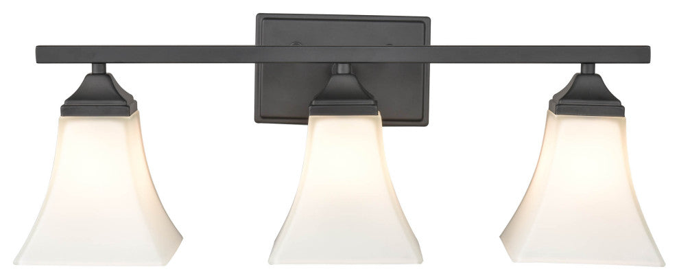 3 Light 23.25" Matte Black Vanity Light