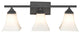 3 Light 23.25" Matte Black Vanity Light