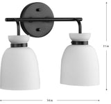Lexie Collection Contemporary Vanity Light, Matte Black