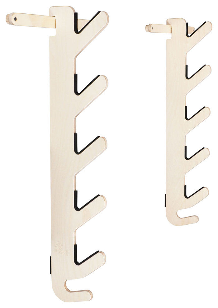 Ski Rack - The Hallsteiner Series Horizontal Ski Wall Mount, Birch, Quad