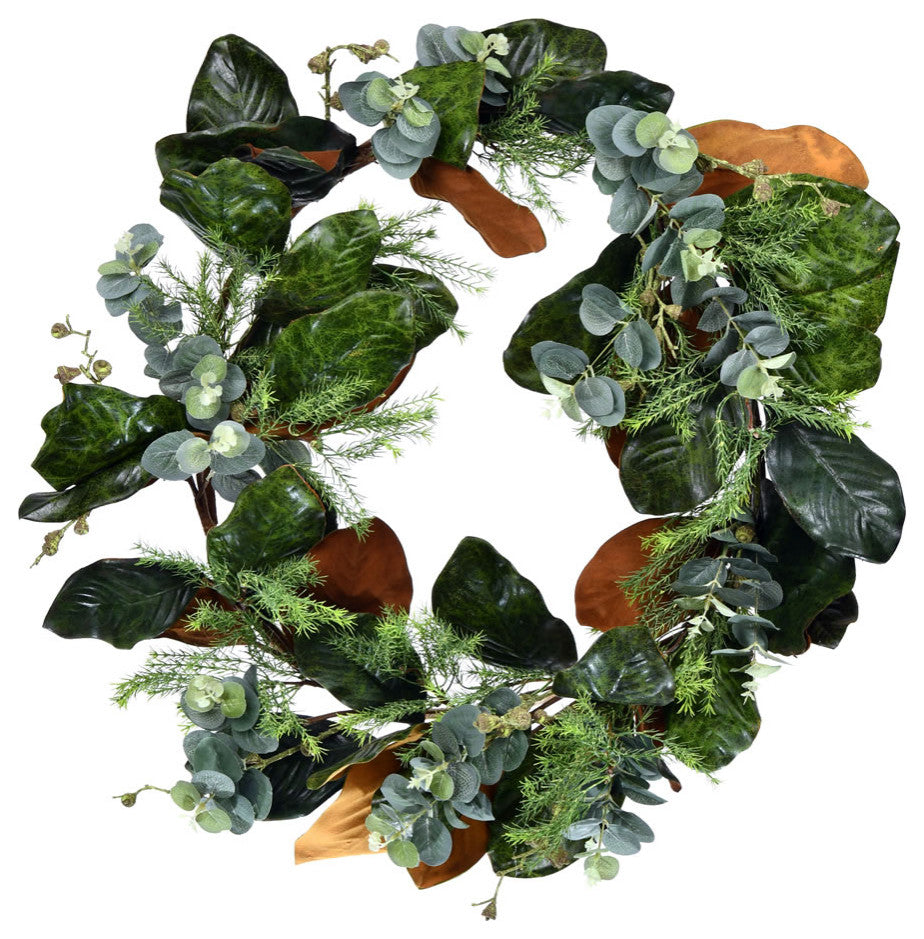 Vickerman 30" Green Magnolia Leaf Wreath
