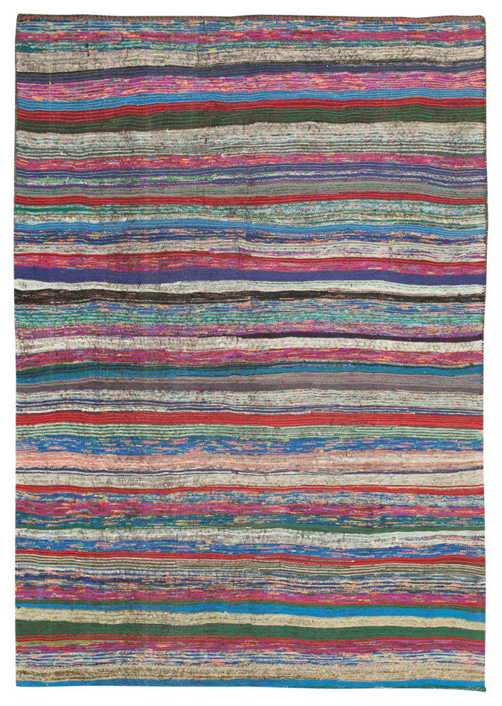 Rug N Carpet - Handwoven Anatolian 5' 8'' x 8' 0'' Tribal Wool Kilim Rug