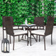 Costway 4PCS Patio Wicker Rattan Dining Chairs Cushioned Seats Armrest Garden