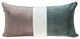 Taupe and Smokey Green Quilted Colorblock Velvet Lumbar Throw Pillow