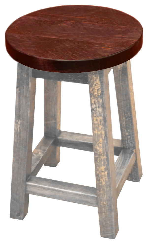 Barnwood Style Timber Peg Barstool, Thunder White and Michael's Cherry, Counter Height