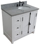 37" Vanity, Glacier Ash, Gray Granite Top, Right Doors/Right Oval Sink