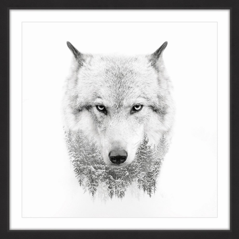 "Wolf Spirit" Framed Painting Print, 32x32
