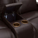 Seatcraft Vienna Leather Home Theater Seating Power Recline Loveseat, Brown