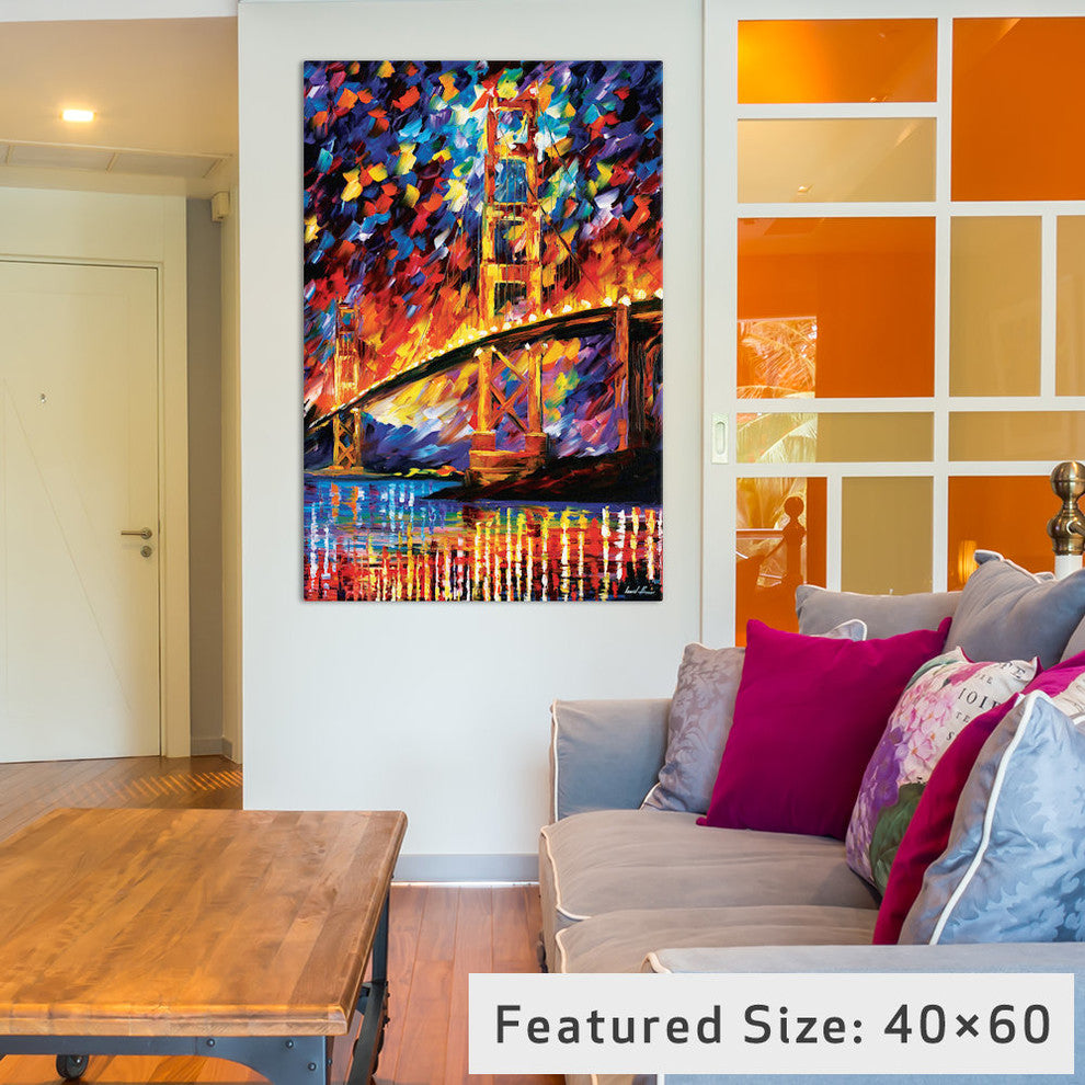 "San Francisco - Golden Gate" by Leonid Afremov, 26x18x1.5"
