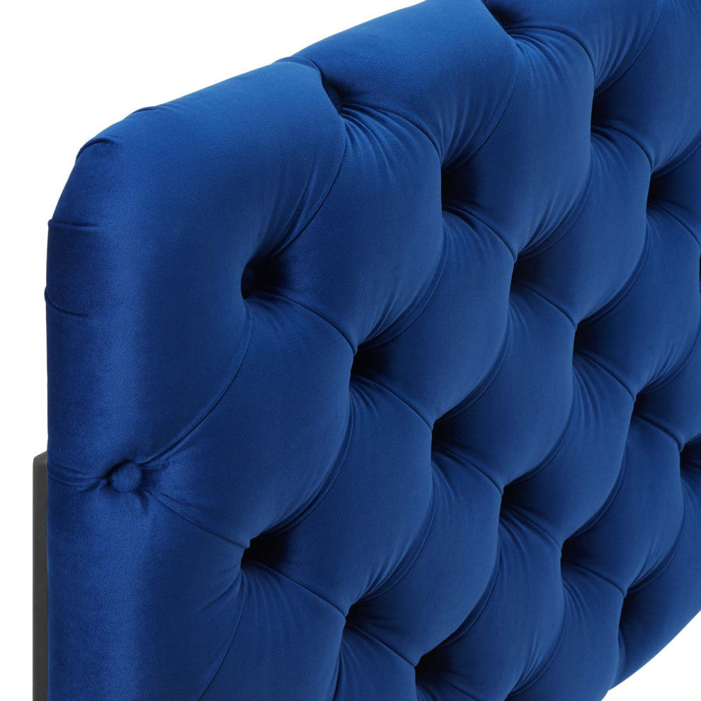 Lizzy Tufted Twin Performance Velvet Headboard Navy