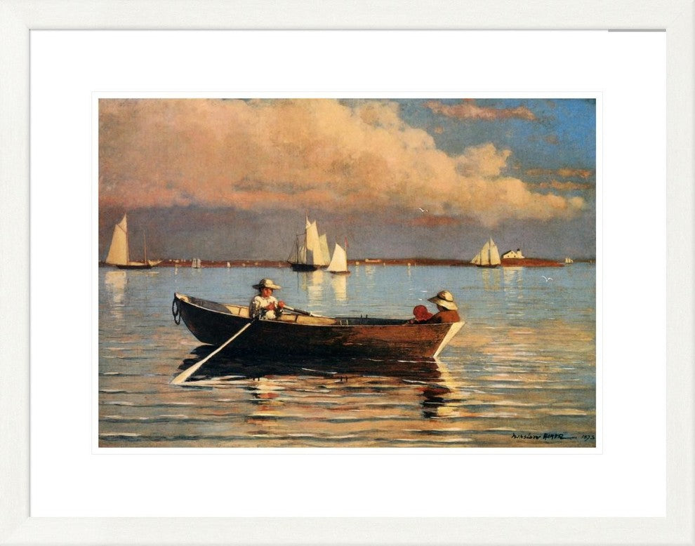 "Glouchester Harbor" Framed Digital Print by Winslow Homer, 31x24"
