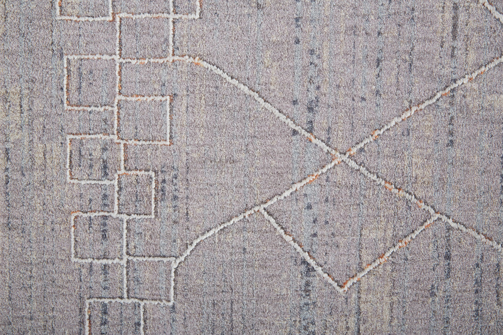 Weave & Wander Edwardo Linear Rug, Gray/Ivory, 1'-8" X 2'-10" Rug