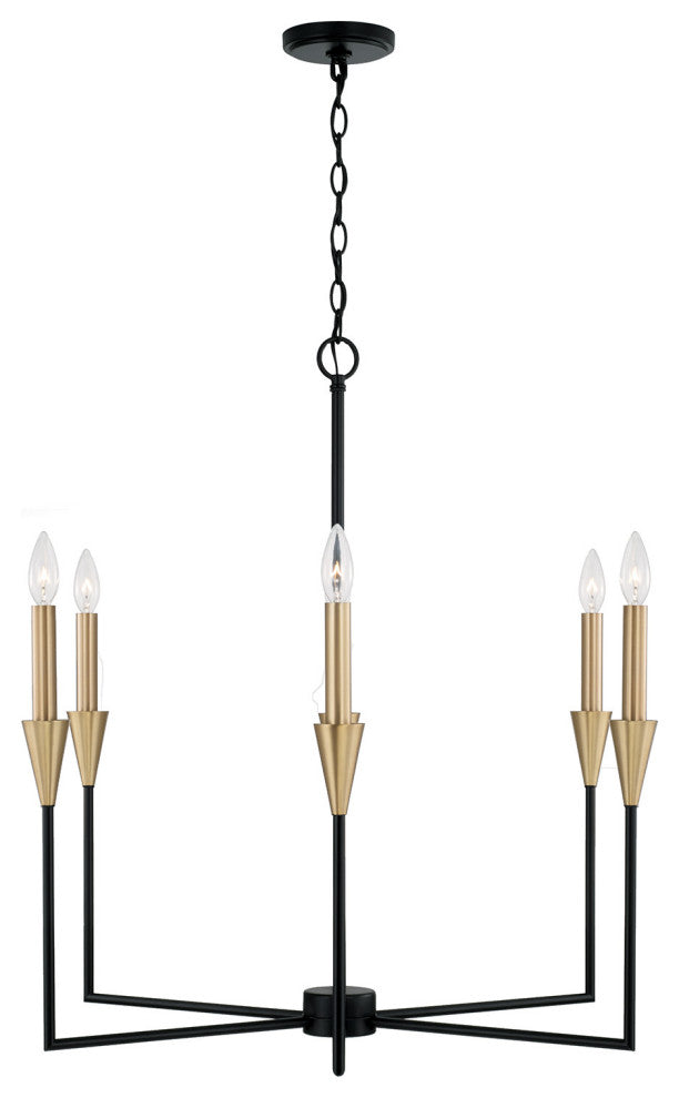 Capital Lighting 451961 Avant 6 Light 29"W Taper Candle Style - Aged Brass /