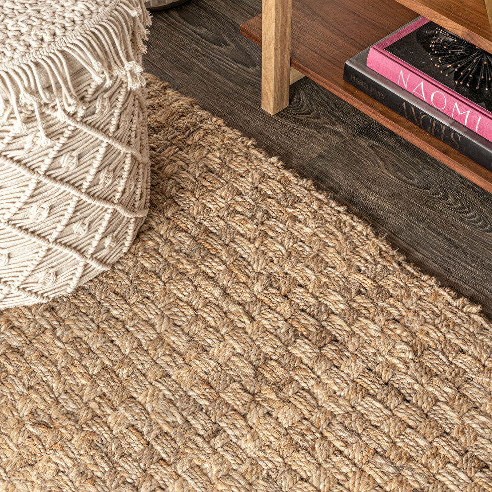 Estera Hand Woven Boucle Chunky Jute Natural 9 ft. x 12 ft. Area Rug