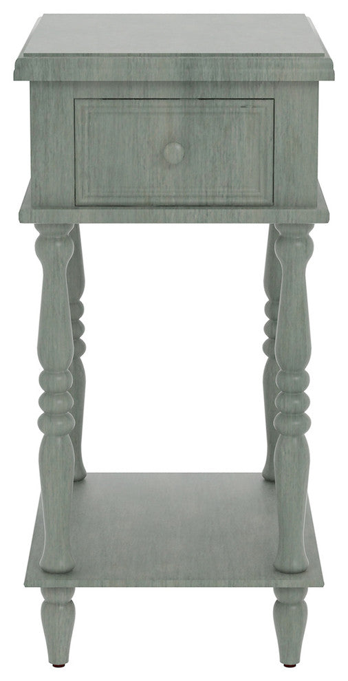 Adams Accent End Table With Drawer, 27" Tall, Dark Green