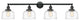 Large Bell 4 Light Bath Vanity Light, Matte Black, Clear Deco Swirl