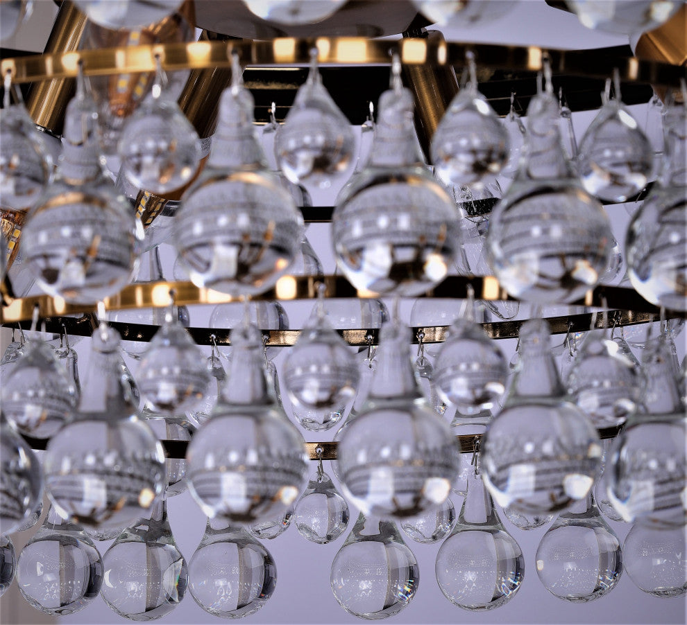 Heidi 8 light Golden 4 Rings Crystal Chandelier K9 AAA