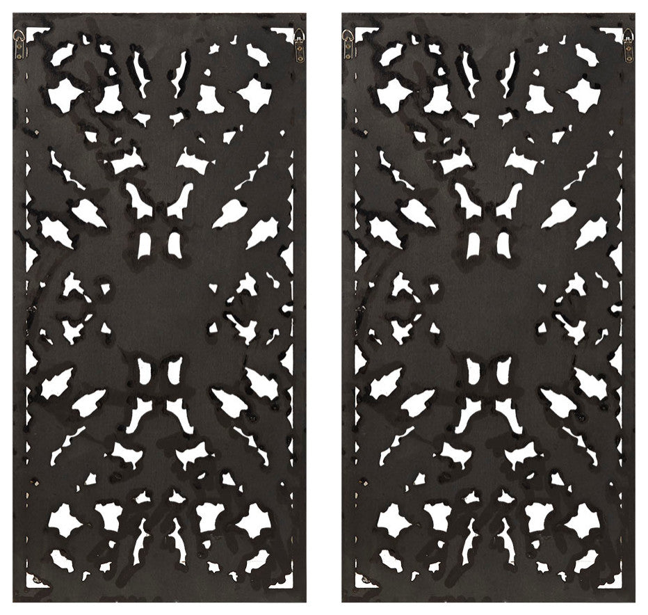 Madison Park Antique Carved Wooden Boho 2-Piece Wall Art Decor, Bronze, Bronze