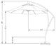 9' Cantilever Umbrella Deluxe Crank Lift, Bronze, Pacifica, Tuscan