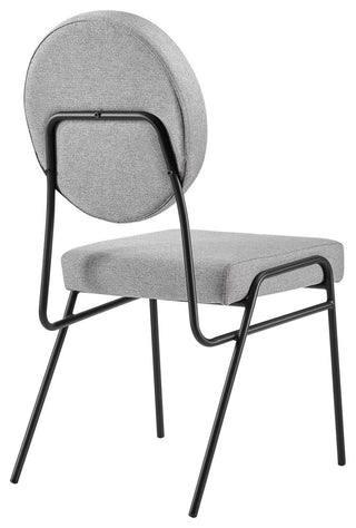 Craft Upholstered Fabric Dining Side Chairs, Set of 2, Black Light Gray