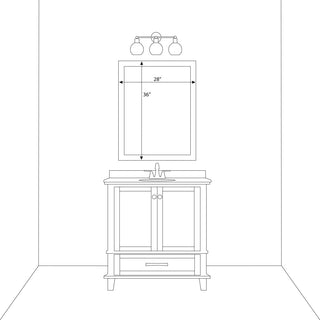 Woodford Framed Wall Mirror, Nickel, 28" X 36"