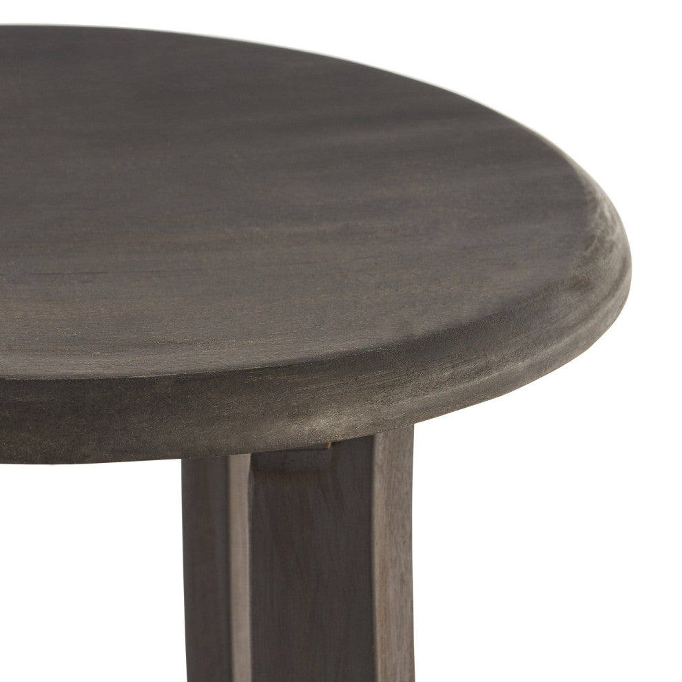 GDF Studio Primrose Outdoor Dark Gray Finished Acacia Wood Barstools, Set of 2