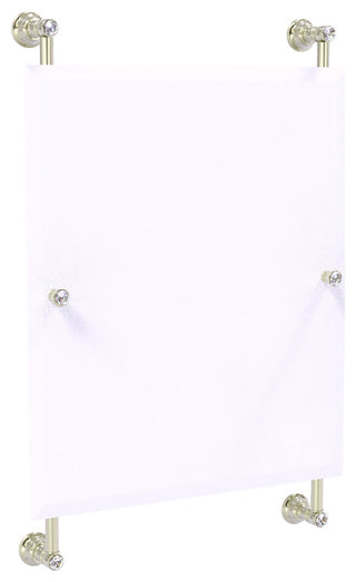 Carolina Crystal Frameless Rail Mounted Mirror, Polished Nickel