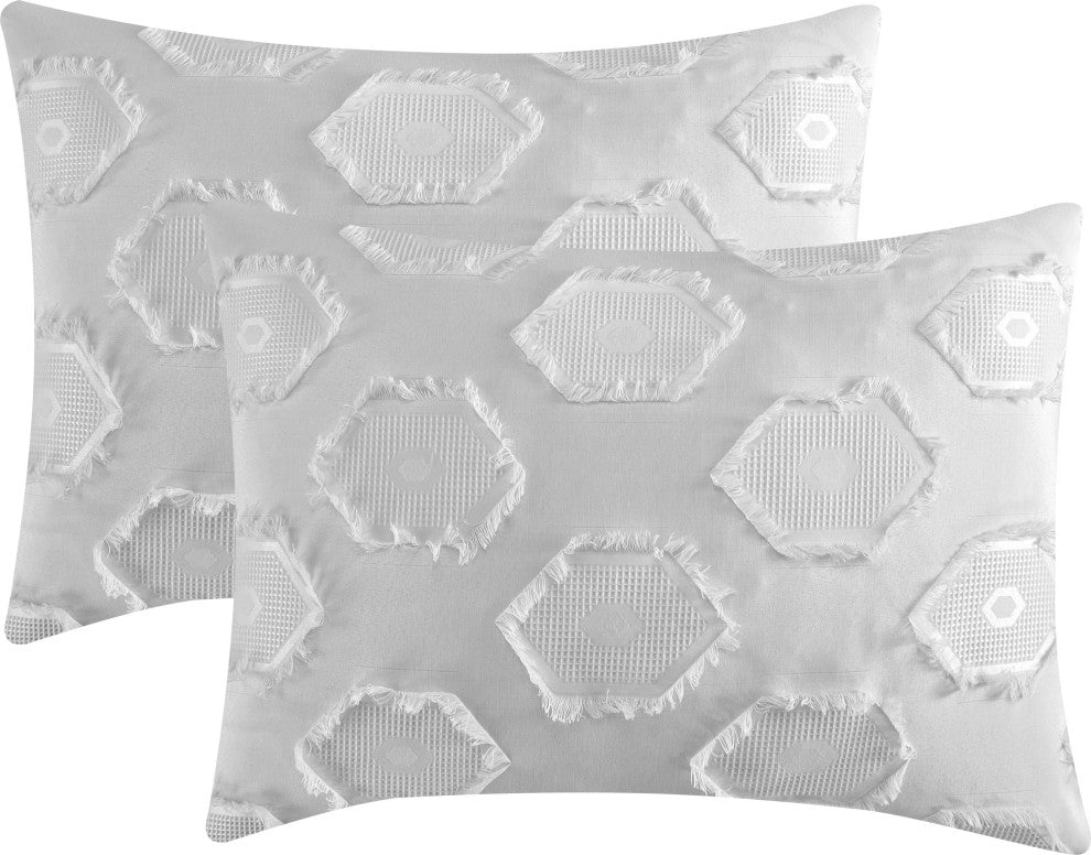 Faust 7 Piece Comforter Set, White, King