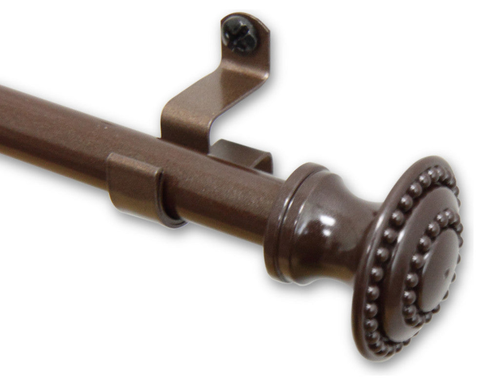 Amulet 7/16" Cafe Curtain Rod, Cocoa, 18-28"