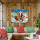 Vintage Reindeer Ride Santa Wooden Wall Art, X-Large 36x24