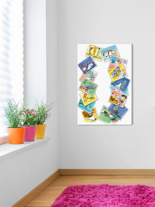 "Dog Stories" Painting Print on Canvas by Curtis