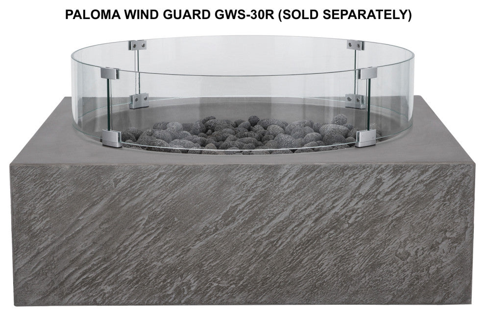 30" Round Glass Wind Guard for Round Fire Tables