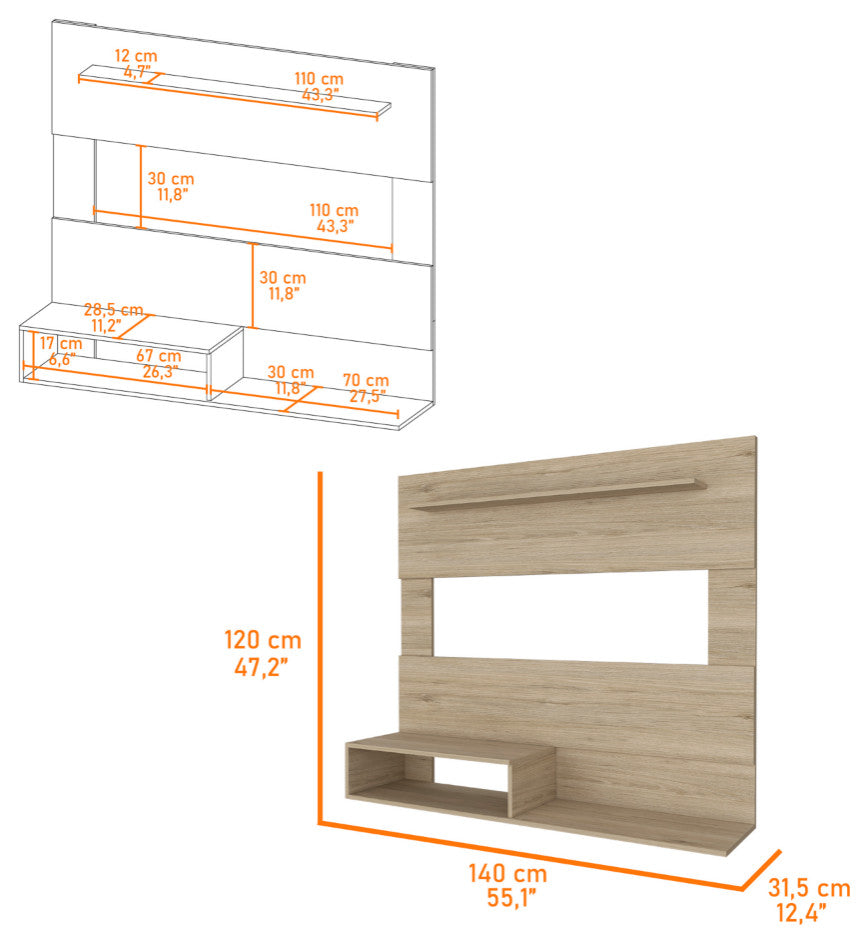 Cabos Floating Entertainment Center, Light Pine